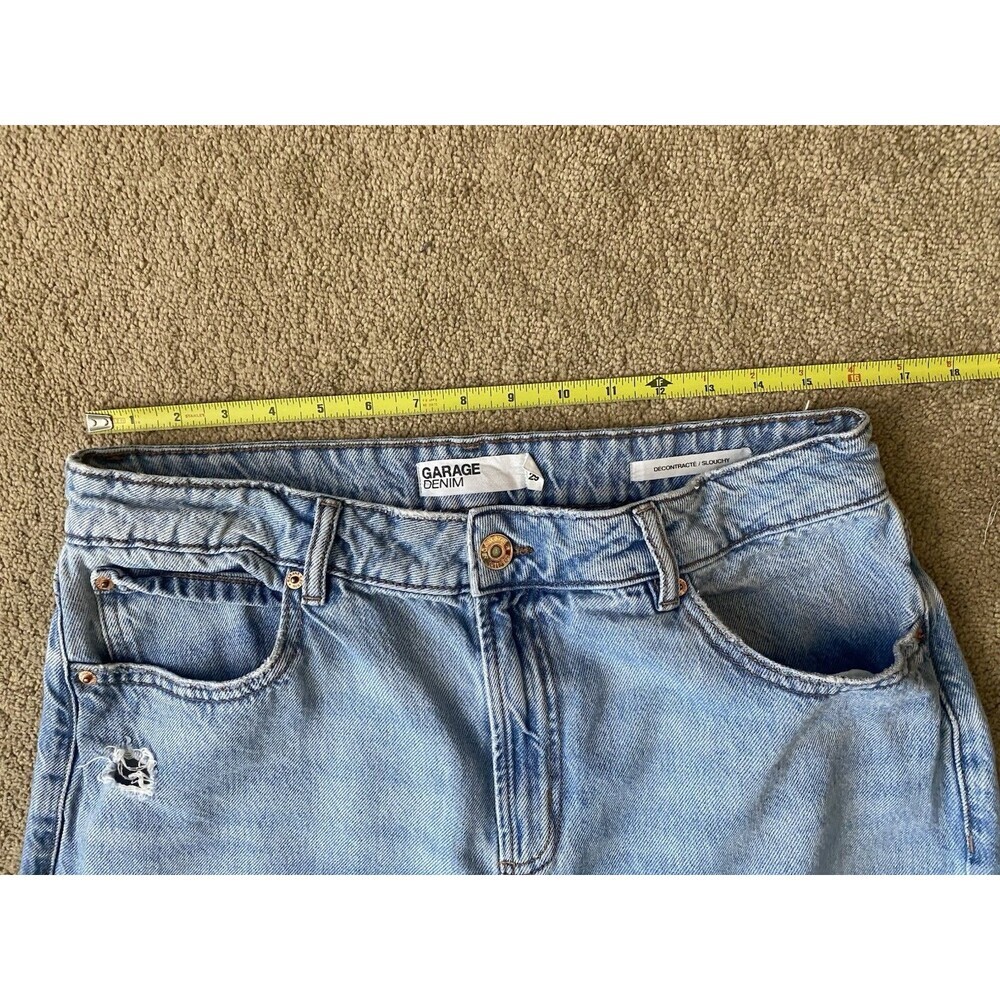 Garage Denim High Rise Distressed Straight Leg Light Wash Jeans Size 9/29 - Picture 7 of 15